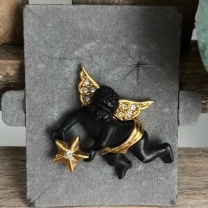 VINTAGE COREEN SIMPSON ORIGINAL BLACK ANGEL OF INSPIRATION PIN AFRICAN AMERICAN